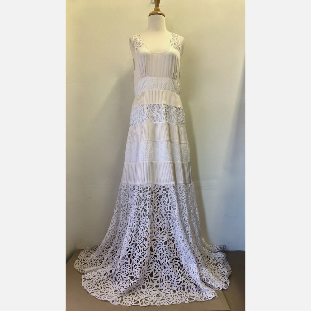 NWOT Archival Catherine Malandrino Mixed Media Lace Maxi Gown